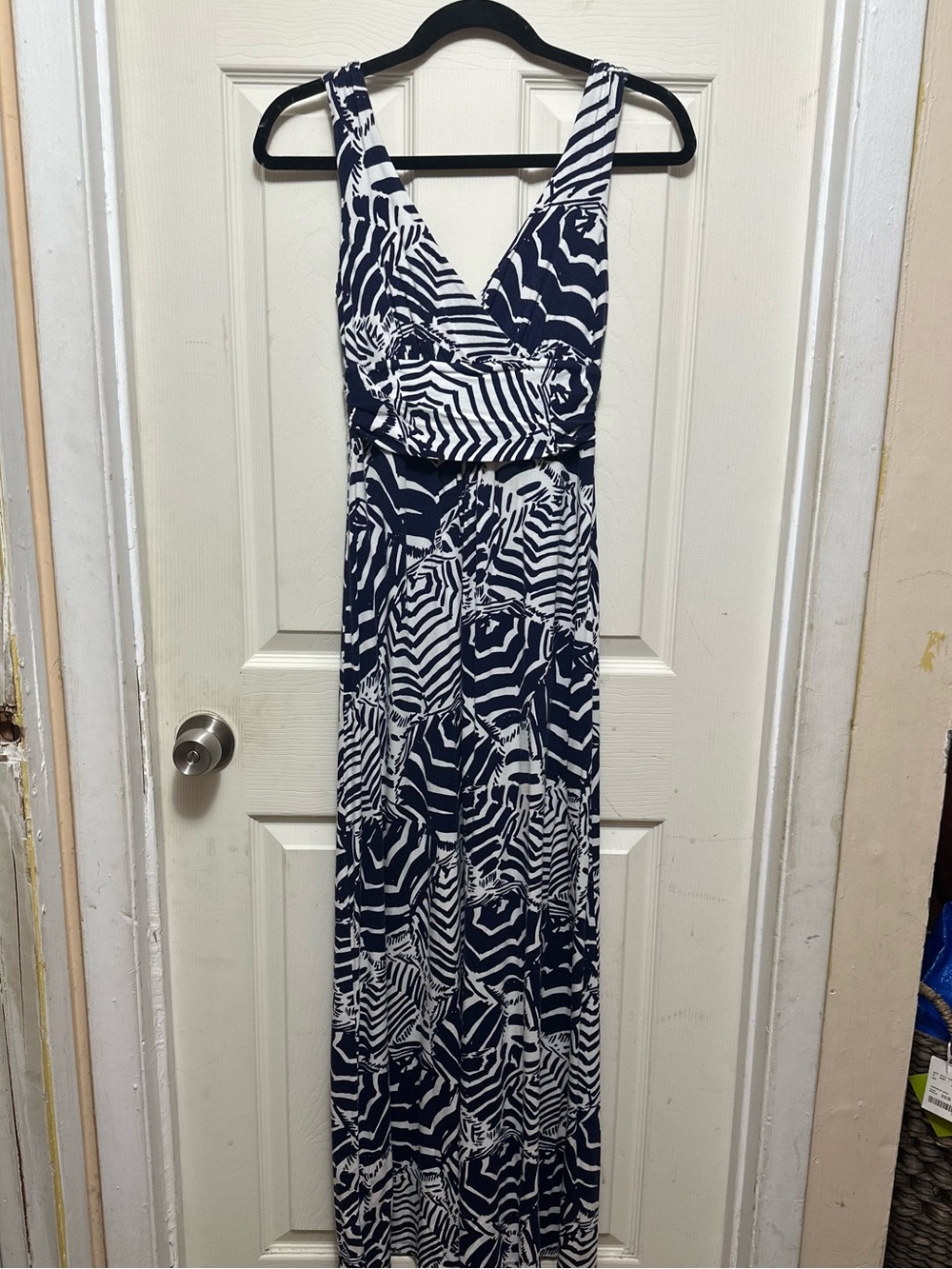 Lilly Pulitzer Sloane Maxi Dress in Bright Navy "Oh Cabana Boy" Size XXS # 678